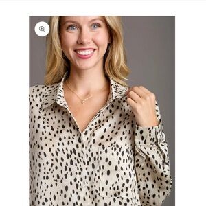 Umgee Black and Cream Dot top